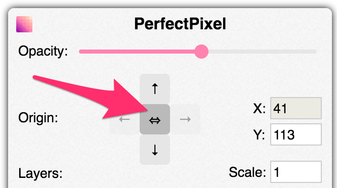 Button for centering layer horizontally added